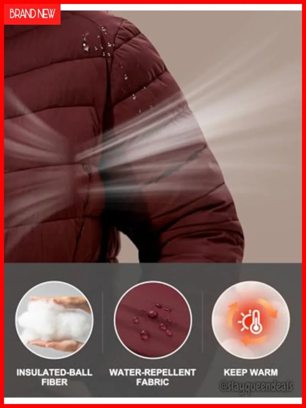 Plus Size Puffer Jacket with Hood Lightweight Quilted Coat